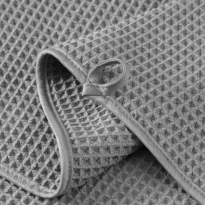 Microfiber Waffle Face Towels, 2 Pieces, Fast Drying, Lint Free 430 GSM