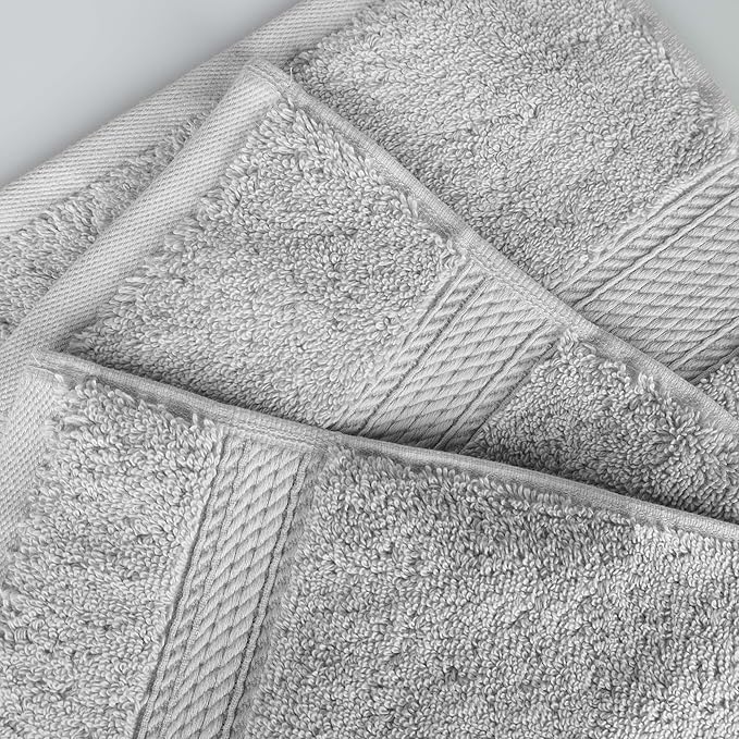 SUPERIOR Egyptian Cotton Pile 8 Piece Towel Set, Includes 2 Bath, 2 Hand