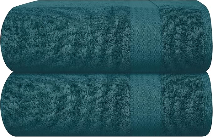 GLAMBURG Premium Cotton Oversized 2 Pack Bath Sheet 35x70-100% Pure Cotton