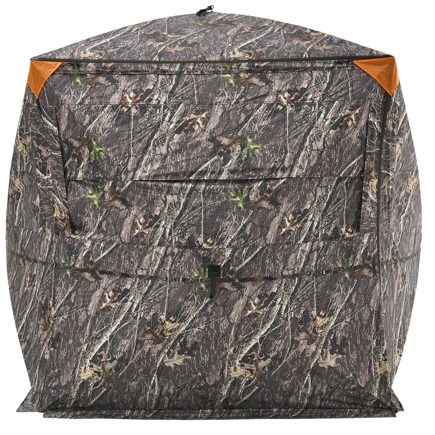 VEVOR Hunting Blind，See Through Ground Blinds with Carrying Bag, 360 Degree Portable Camouflage Tent，Durable Concealed Shelter with Silent Side Door and Window, for Turkey and Deer (4-5 Person)