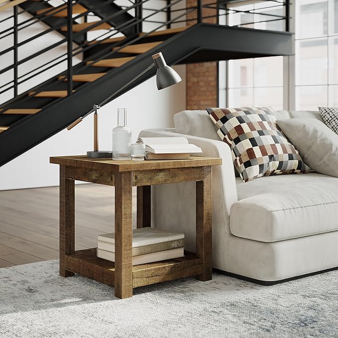 Jofran Reclamation Rustic Reclaimed Solid Wood Square End Table