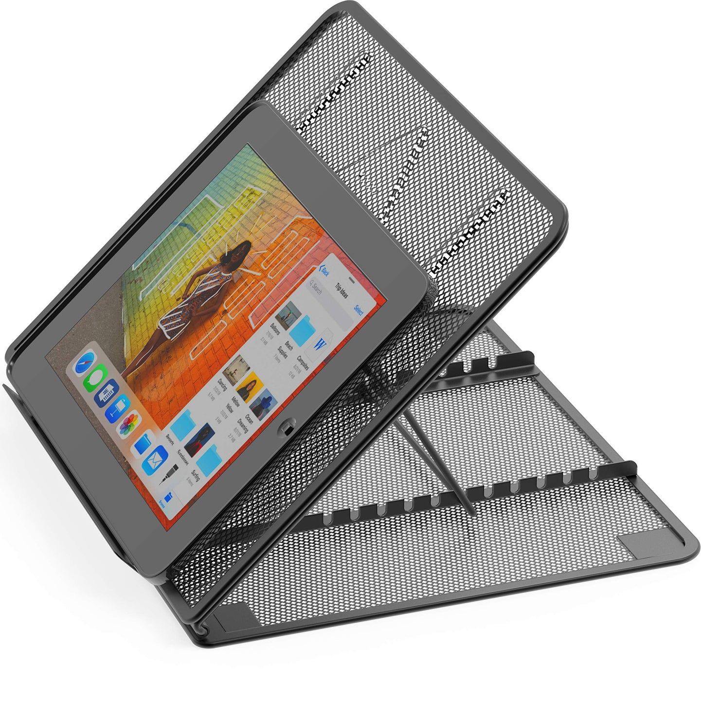 Simple Houseware Mesh Laptop Stand with 11-Levels Adjustable Ventilated Computer Holder, Black