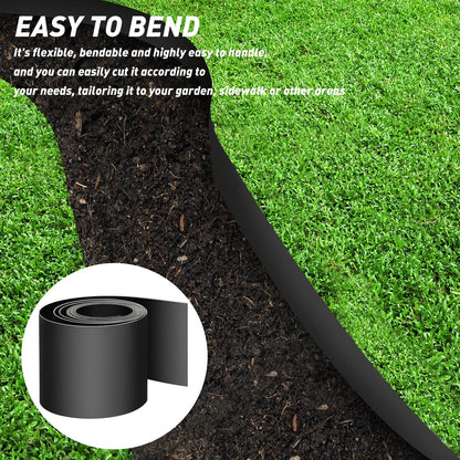 Landical 120 ft Grass Weed Barrier Landscape Edging 10 Inch Depth Flexible Border Roll Lawn Landscape Garden Edging Bamboo Tree Root Barrier for Sidewalk Backyard Driveway Path