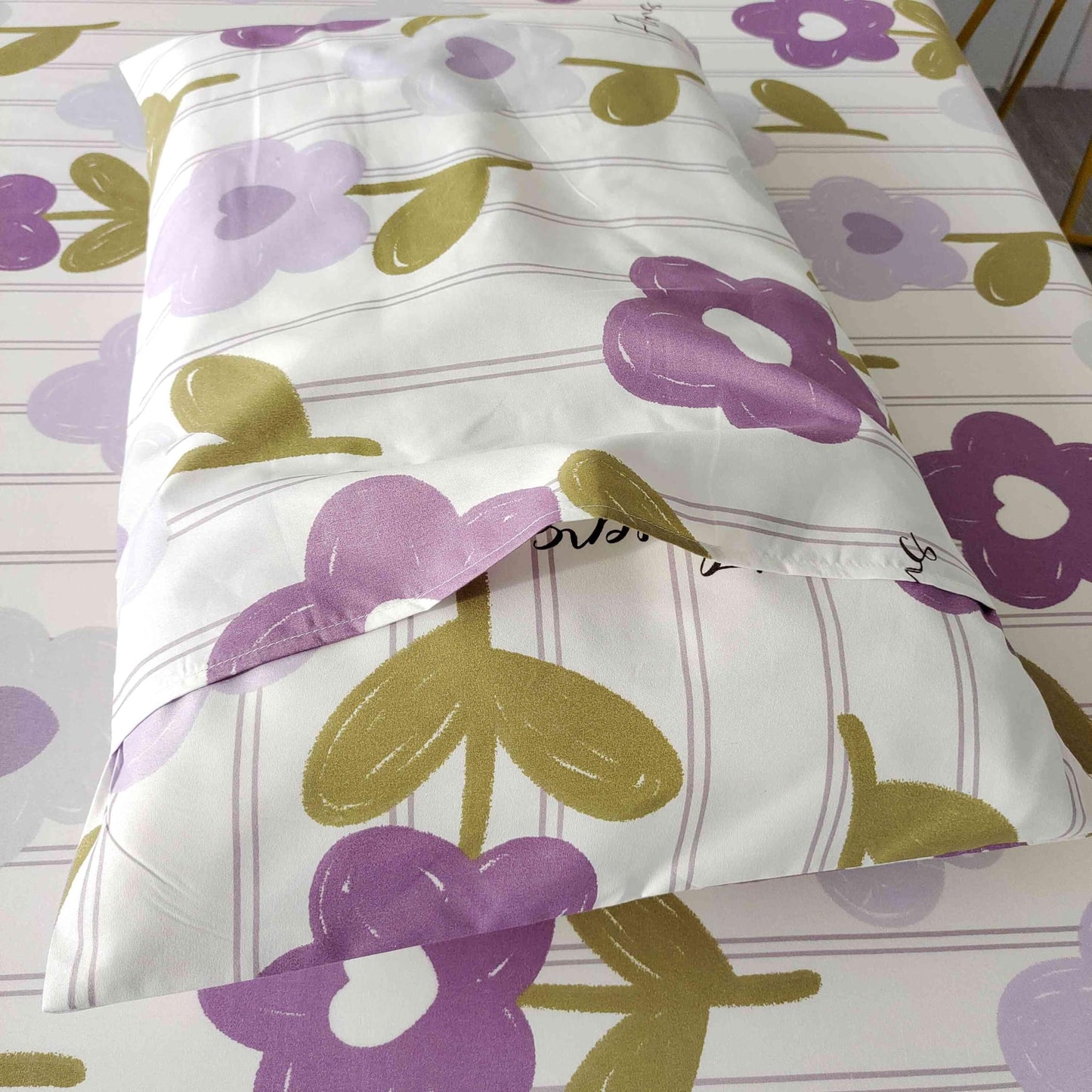 SDIII 4PCS Purple Floral Twin Bed Sheets Set, Soft Microfiber Floral Bed Sheets Twin, Wrinkle and Fade Resistant, Cooling Sheet on Amazon