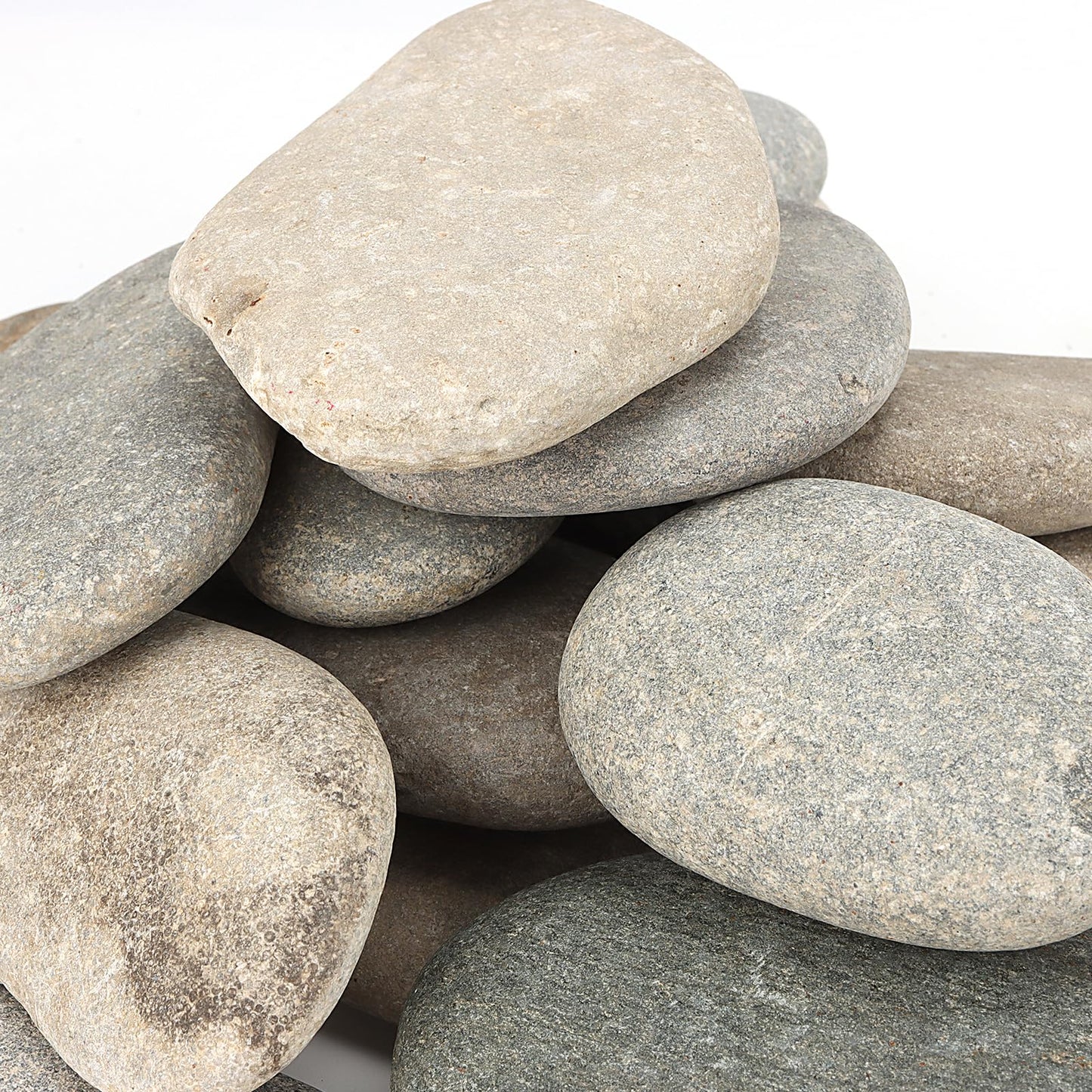 SHEUTSAN 20PCS 3-4 Inch River Painting Rocks, Flat Painting Stone, Crafts Rock Stones Bulk for DIY Project, Hand Crafts
