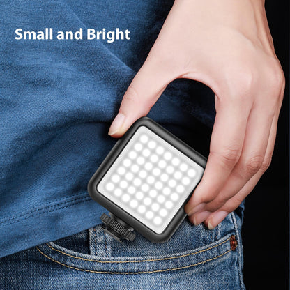 ULANZI VL49 2000mAh LED Video Light w 3 Cold Shoe, Rechargeable Soft Light Panel, Portable Photography Lighting for DJI OSMO Sony DSLR Canon Camera GoPro Vlogging