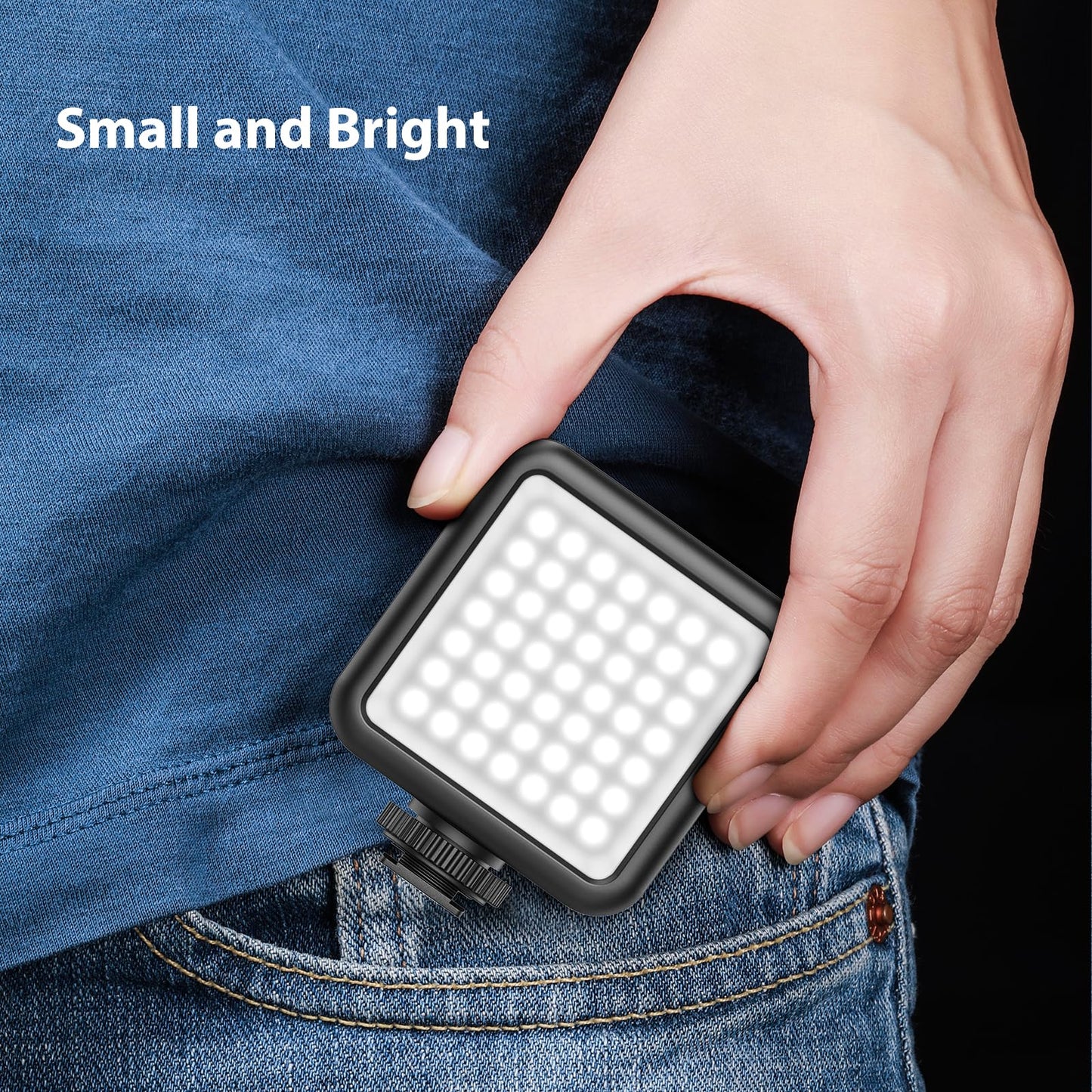 ULANZI VL49 2000mAh LED Video Light w 3 Cold Shoe, Rechargeable Soft Light Panel, Portable Photography Lighting for DJI OSMO Sony DSLR Canon Camera GoPro Vlogging