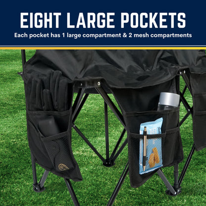 VictoryGear Portable Soccer Bench – 6 Seat Folding Team Chair with 8 Pockets & Carrying Bag – Lightweight Sideline Seating for Soccer, Baseball, Camping, Outdoor Events
