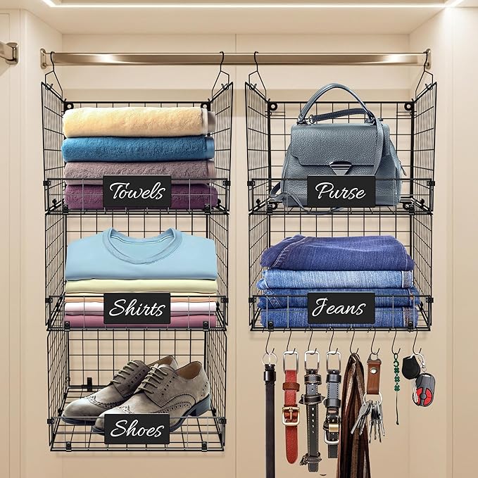 DECOLURE 5-Tier Adjustable Hanging Closet Organizer – Maximize Hanging Storage
