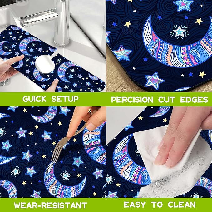 Kitchen Sink Splash Guard Faucet Mat Super Absorbent Fast Drying Mat Guard