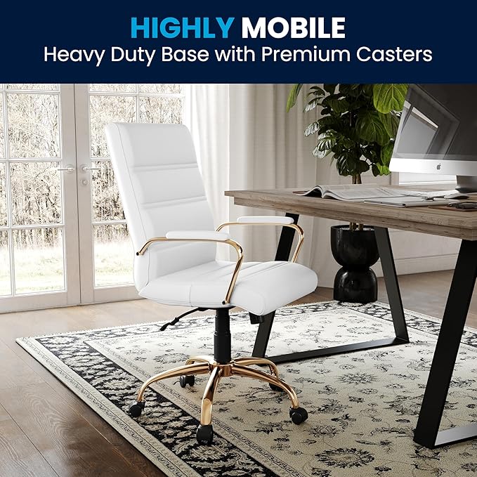 Flash Furniture Whitney Mid-Back Swivel LeatherSoft Desk Chair