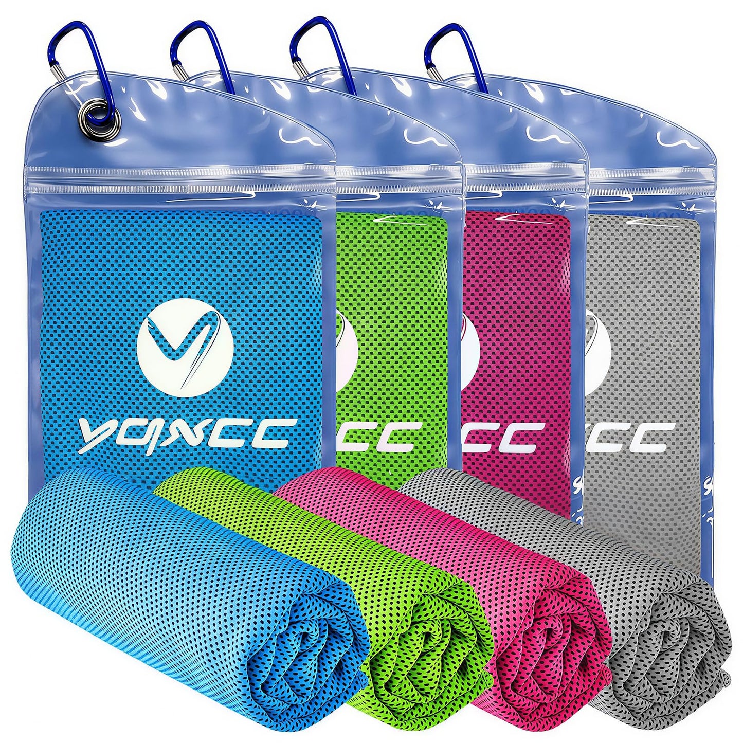 YQXCC 4 Pack Cooling Towels 40"x12", Cool Ice Towels for Neck & Face, Microfiber Soft Breathable Cool Rags for Gym Yoga Golf Running Camping Hot Weather