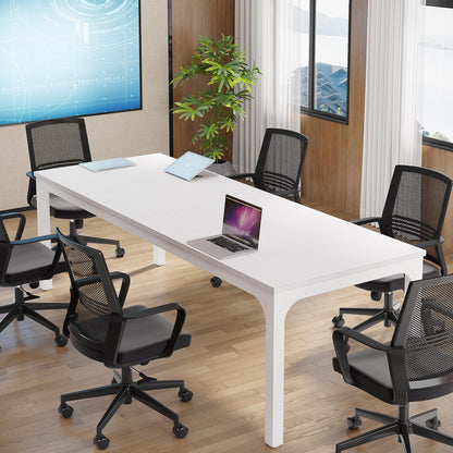 Tribesigns Conference Table, 78.7-Inch Rectangle Meeting Seminar Table, Large Business Office Conference Tables for 6-8 People (Only Table)
