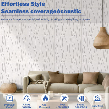 6 PCS Acoustic Panels, 23.6x23.6'' Self-Adhesive Soundproof Wall Panels,Water Waves Acoustical Wall Panels, Peel and Stick Wall Panel Decorative Acoustic Wall Panels for Recording and Home Studio