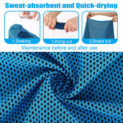 Peryiter 20 Pack Cooling Towels with Rectangle EVA Carry Cases Cooling Towels Bulk for Neck and Face Hot Weather Ice Towel Quick Drying Sweat for Sport Yoga Gym Running Fitness 9 Color 35 x 12 Inch