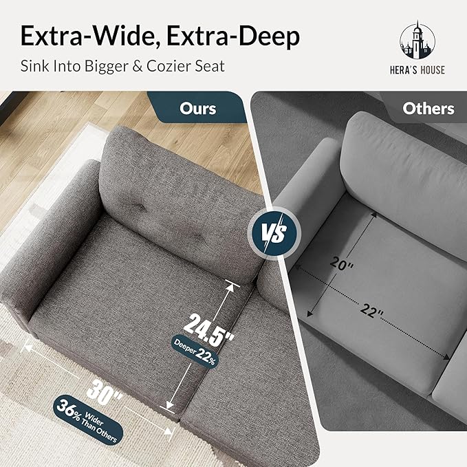 HERA'S HOUSE 3 Pieces Modular Sectional Sofa Sets, Oversized Couch Set