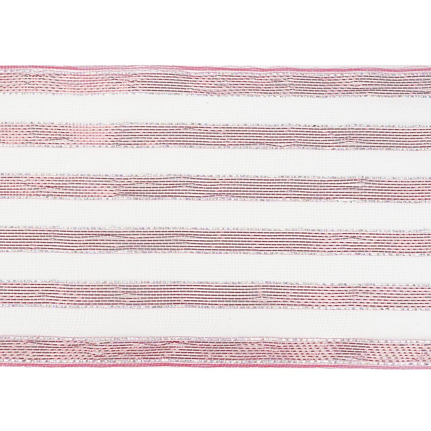 MEEDEE Red and White Deco Mesh Metallic Striped Ribbon 10 Inch Candy Cane Mesh Ribbon for Christmas Tree, Garland, Staircase, Mailbox, Centerpiece, Wreaths, Decorating and Crafts (30 Feet)