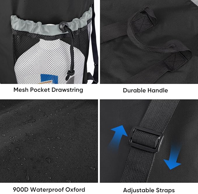 BALEINE 120L Laundry Bag Backpack, 900D Oxford Fabric Large Travel Laundry Bags