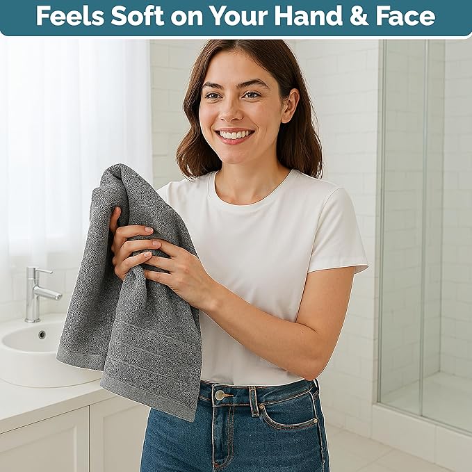 CASA PLATINO Hand Towels for Bathroom