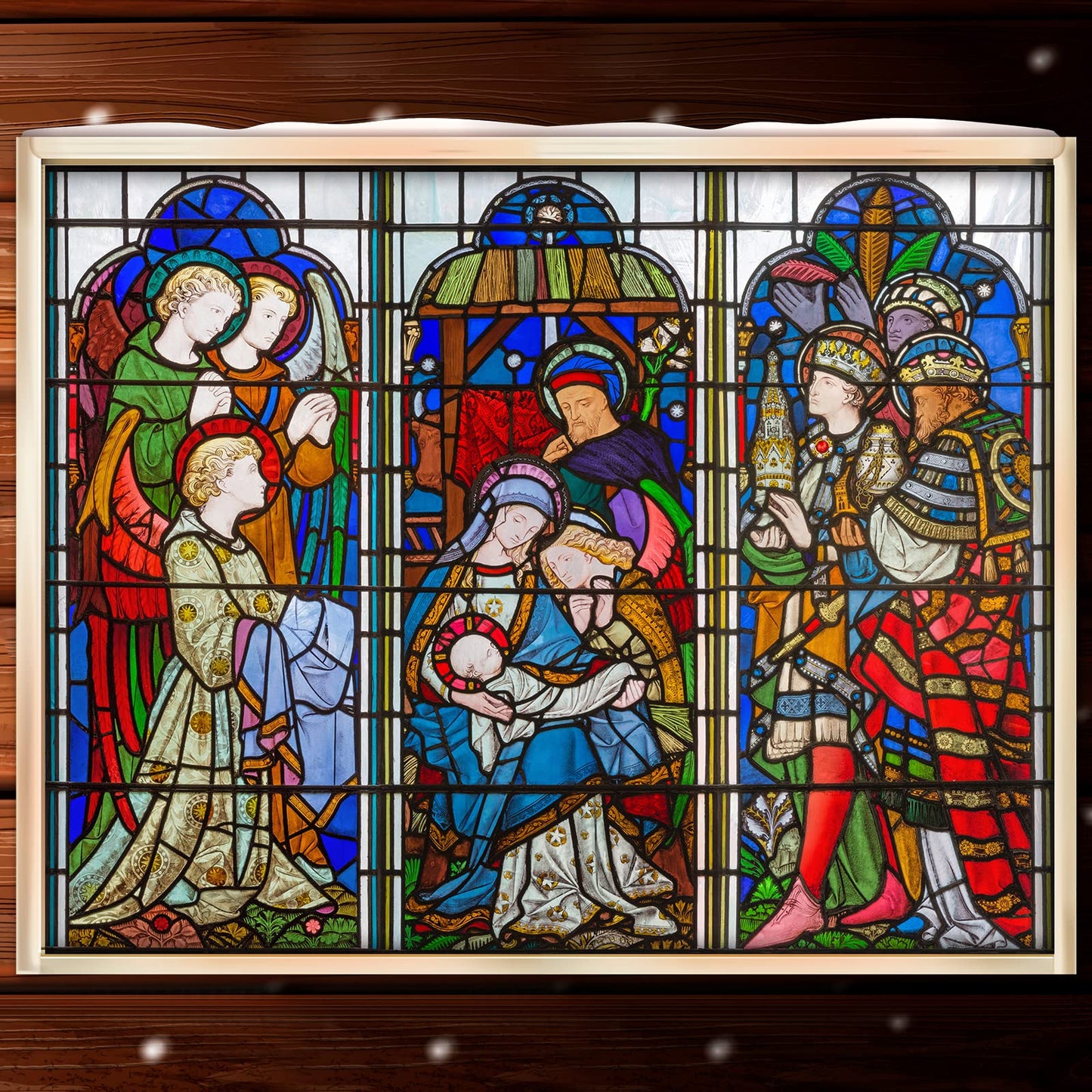 Spiareal Christmas Window Clings Nativity Decorations Reusable Non Adhesive Sticker Vinyl Religious Holiday and Door Decor Decals for Home Xmas (46.06 x 59.06 Inch)