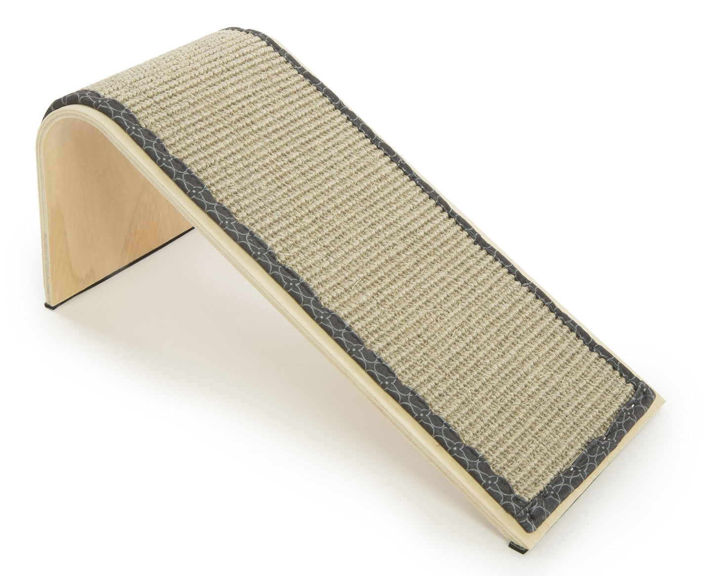 SmartyKat Sisal Angle Ramp Cat Scratcher for Indoor Cats & Kittens, Durable Sisal & Wood Scratching Pad, Includes Catnip, Gray/Taupe