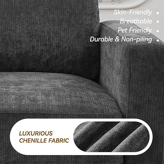 143.8" Modular Sectional Sofa Modern Chenille U Shaped Couch