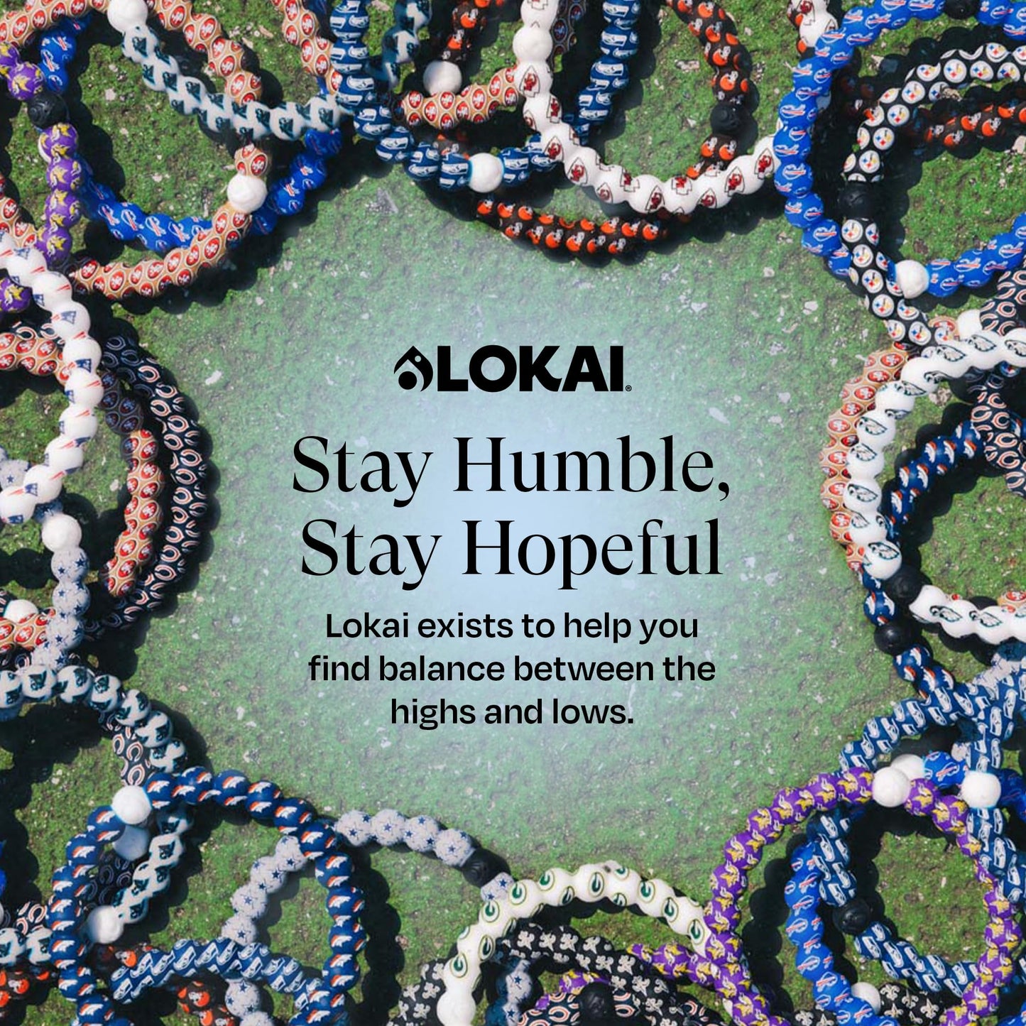 Lokai NFL Football Collection Silicone Beaded Bracelet, Dallas Cowboys Classic (Medium) - Beaded Bracelet for Women & Men, Silicone Jewelry Bracelet Slides-On for Comfortable Fit