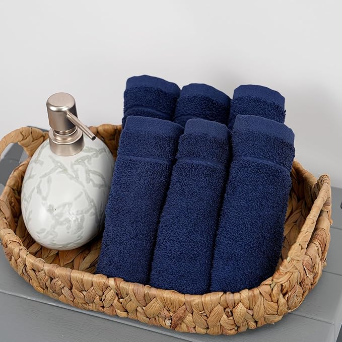 Tens Towels Pack of 60 Washcloths, 12 x 12 Inches, Lighter Weight, Quick to Dry