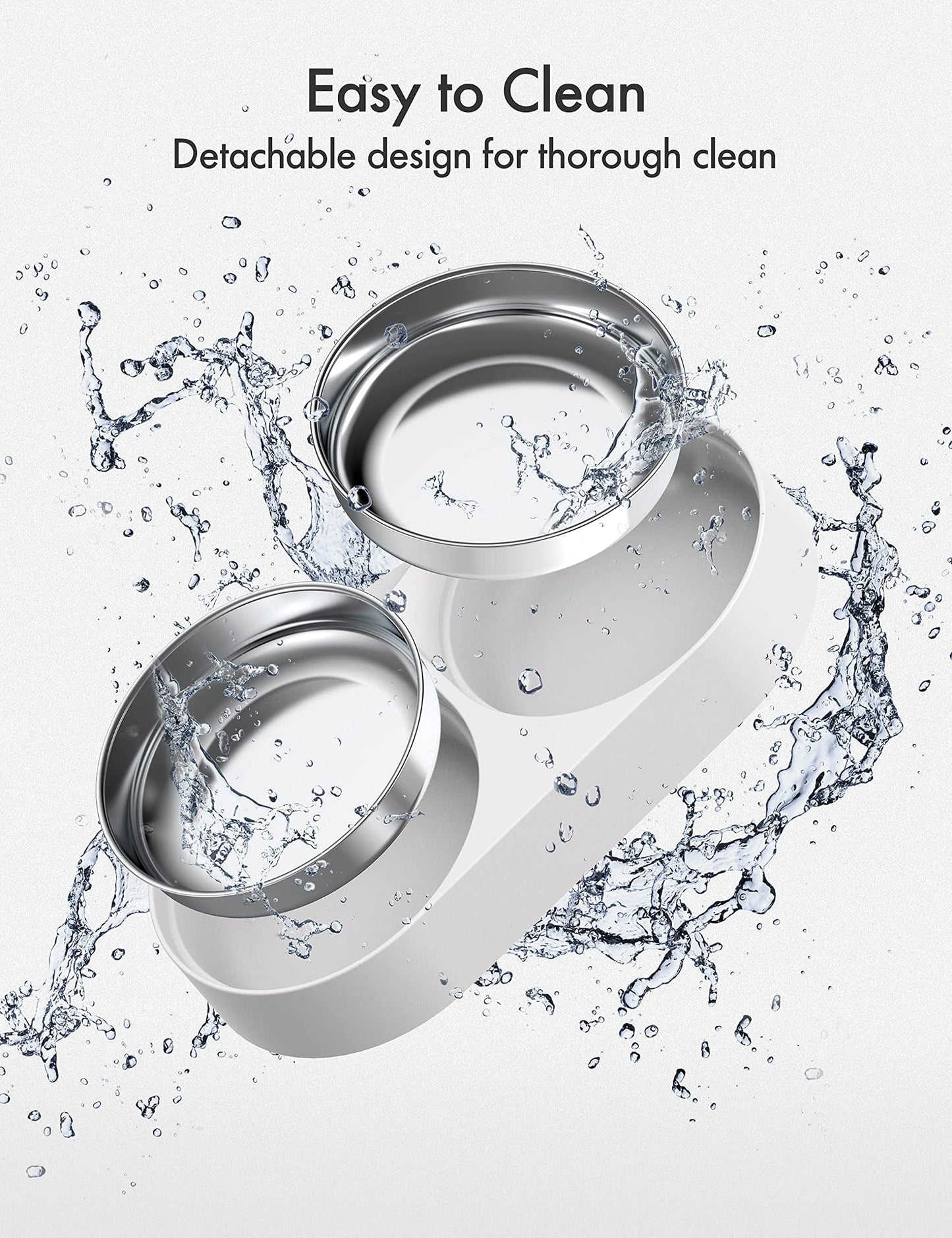 PETLIBRO Pet Food Splitter with Stainless Steel Bowls, Automatic Cat Feeder Bowls for Two Cats or Dogs, Suitable for PETLIBRO Automatic Cat Feeder PLAF005, PLAF006, PLAF103, PLAF203