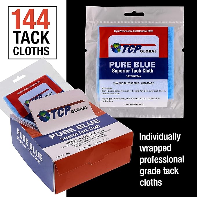 TCP Global Pure Blue Superior Tack Cloth, Automotive & Woodworking,