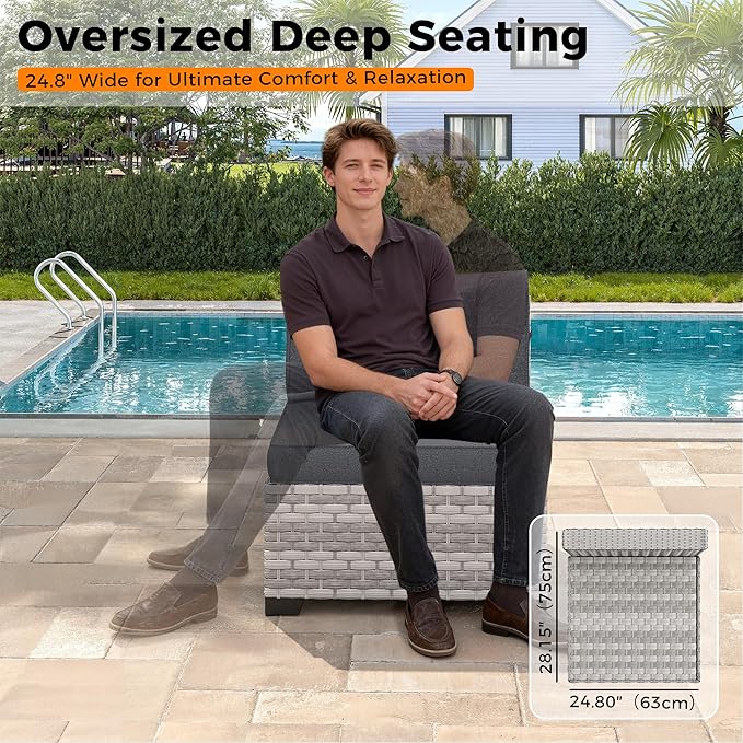 14-Seat Outdoor Wicker Patio Furniture Set