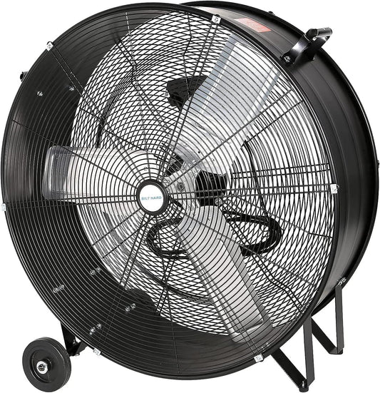 BILT HARD 30 inch High Velocity Drum Fan, 13000 CFM 2-Speed Heavy Duty Industrial Shop Fan for Garage, Warehouse, Workshop, Factory and Basement, UL Listed, Black