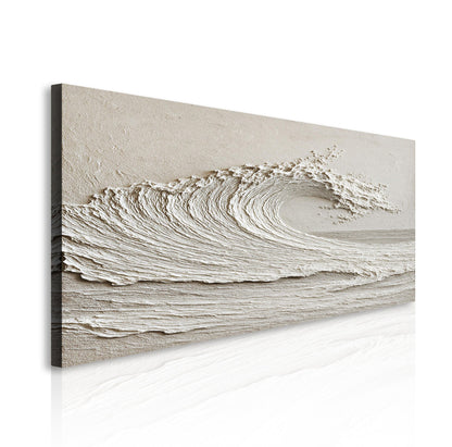 TAILORED CANVASES Minimalist Wall Art White Abstract Wave Wall Decor Scandinavian Coastal Canvas Modern Artwork for Living Room Bedroom Dining Office 10x20