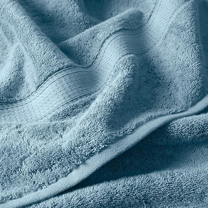 SUPERIOR Solid Egyptian Cotton Towel Set, Washcloths 13” x 13”, Hand Towels 20”