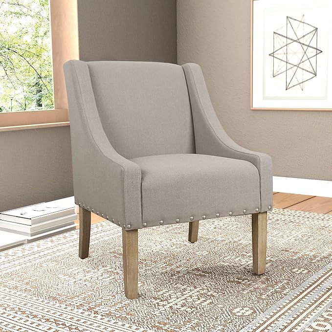 Homepop Home Decor | Upholstered Classic Swoop Arm Accent Chair | Accent Chairs