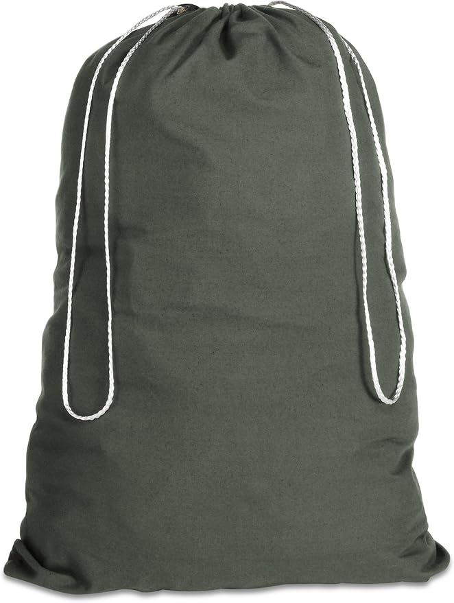 Whitmor 6353-1191-GRN Cotton Laundry Bag-Duffel Green