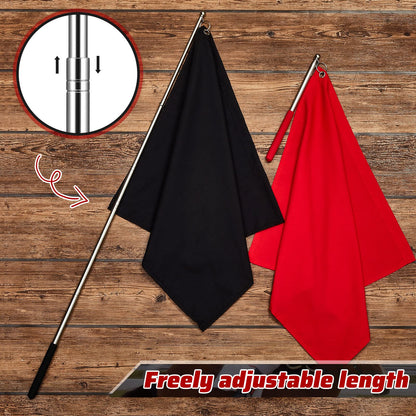 Sunnyray 48" Horse Training Flag Horse Training Equipment with 4 Feet Replacement Flags and Telescopic Handheld Flagpoles, Red, Black