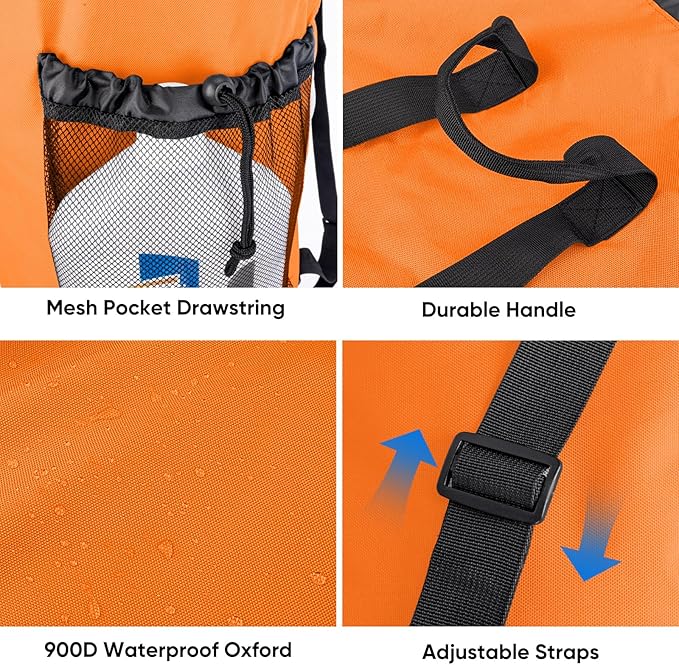 BALEINE 120L Laundry Bag Backpack, 900D Oxford Fabric Large Travel Laundry Bags
