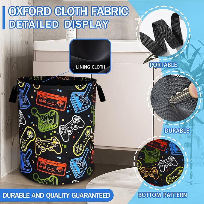 Game Consoles Laundry Basket Funny Colorful Oxford Cloth Laundry Hamper