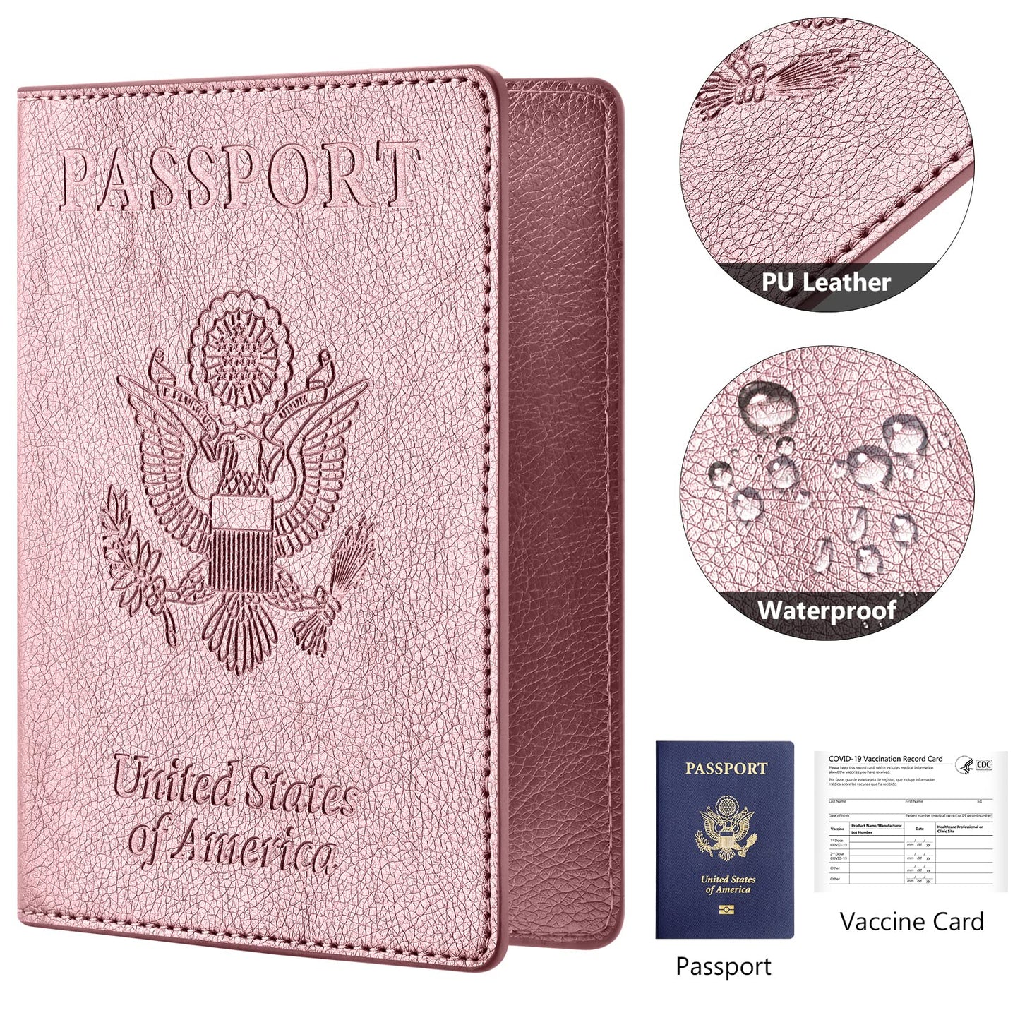 Eoehro 2Pack Passport Holder Wallet Cover Case, Travel Essentials for Women and Men