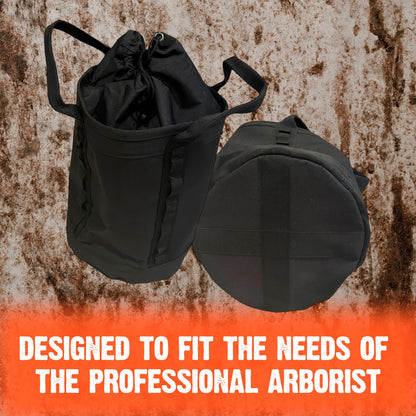 FORESTER Large Arborist Rope Bag - Bucket Style Storage Bag | Arborist Equipment | Tree Climbing Gear | Heavy Duty Nylon Gear Bag with Handles