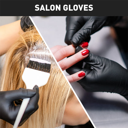 OKIAAS Black Gloves Large, Vinyl Gloves Latex Free, 5 mil, 100 Count, for Food Prep, Household Cleaning, Hair Dye, Tattoo