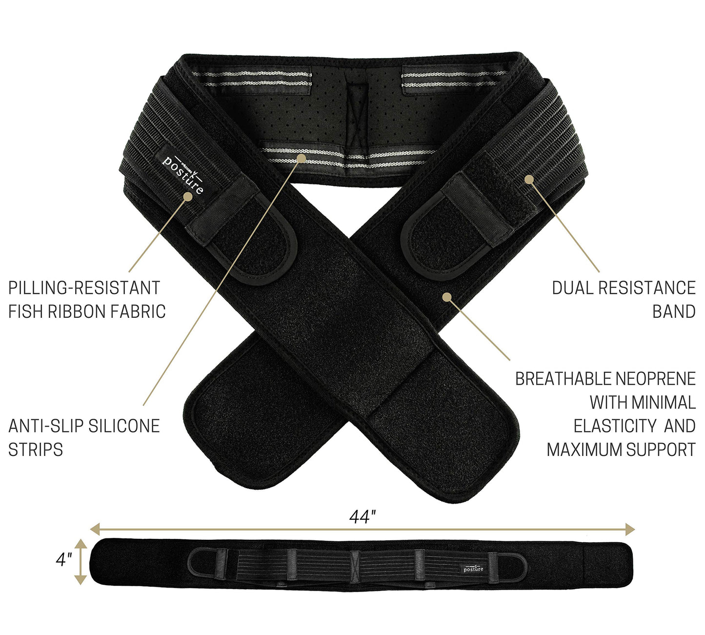 Vriksasana Posture Sacroiliac Hip Belt for Women and Men That Alleviates Sciatic, Pelvic, Lower Back, Leg and Sacral Nerve Pain Caused by Si Joint Dysfunction| Trochanter Brace (Regular, Black)