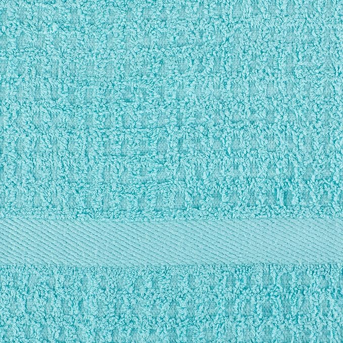 DII Basic Terry Collection Waffle Dishtowel Set, Solid Aqua, 4 Piece