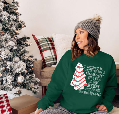 MYHALF Christmas Sweatshirt Womens Santa Shirts Christmas Trees Pullover Ugly Xmas Holiday Shirt Long Sleeve Tops Lightweight