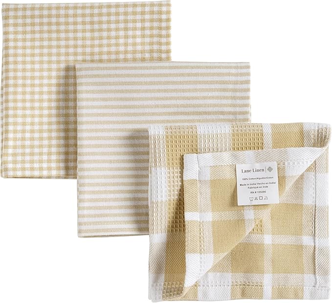 LANE LINEN 100% Cotton Kitchen Dish Cloths, Ultra Soft Absorbent Quick Drying