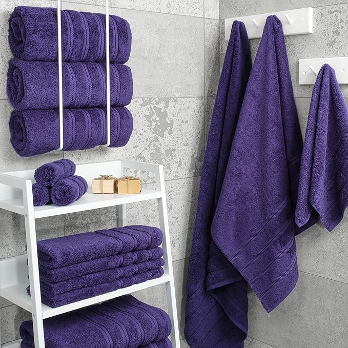 American Soft Linen Luxury 4 Piece Bath Towel Set, 600 GSM 100% Cotton Turkish