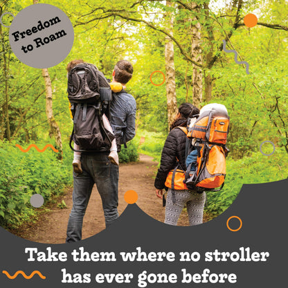 Hiking Baby Carrier Backpack - Comfortable Toddler/Baby Backpack Carrier System with Diaper Change Pad, Insulated Pocket + Rain and Sun Hood to Protect Your Child