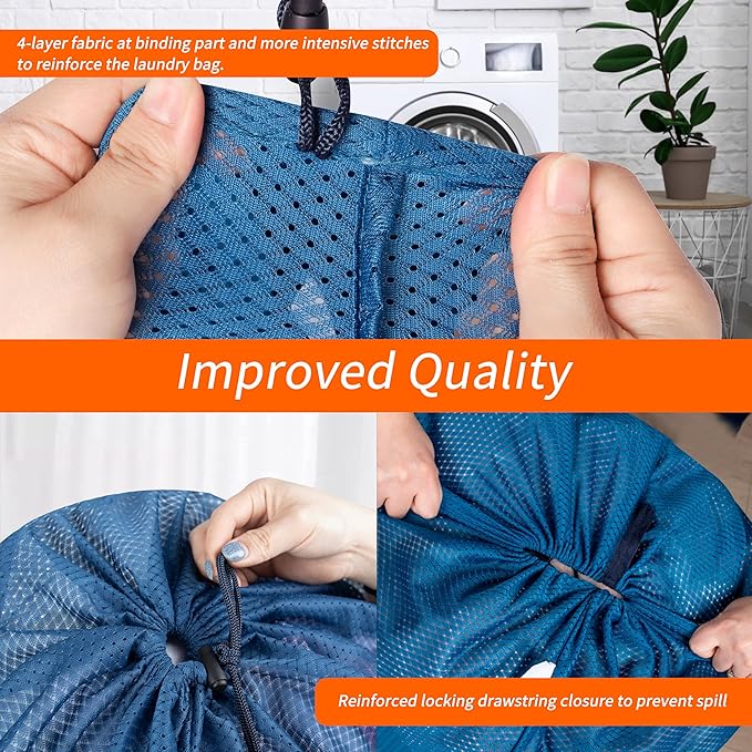 Polecasa Extra Heavy Duty Large Diamond Mesh Laundry Bags