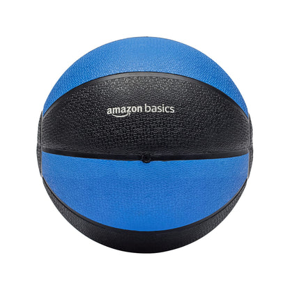 Amazon Basics Weighted Medicine Ball for Core Strength, Strength Training, Full-Body Workouts and Balance Exercises, 10 Pounds, Blue/Black, 9.3 inches